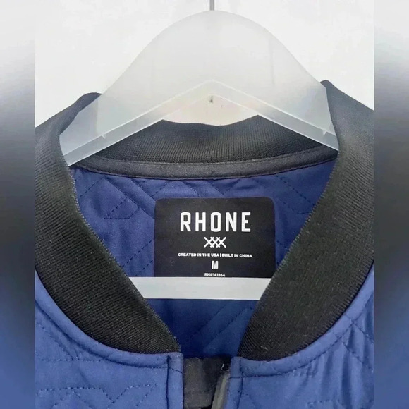 RHONE APPAREL Midtown Black & Navy Zip Front Vest - Picture 3 of 7